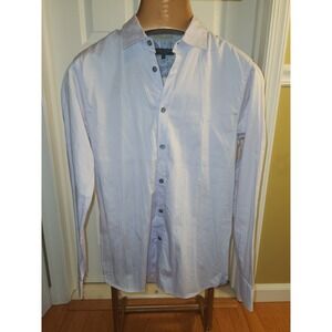 Ted Baker Lavender Button-up Long Sleeve Dress Shirt  Size 4 With Decorative...
